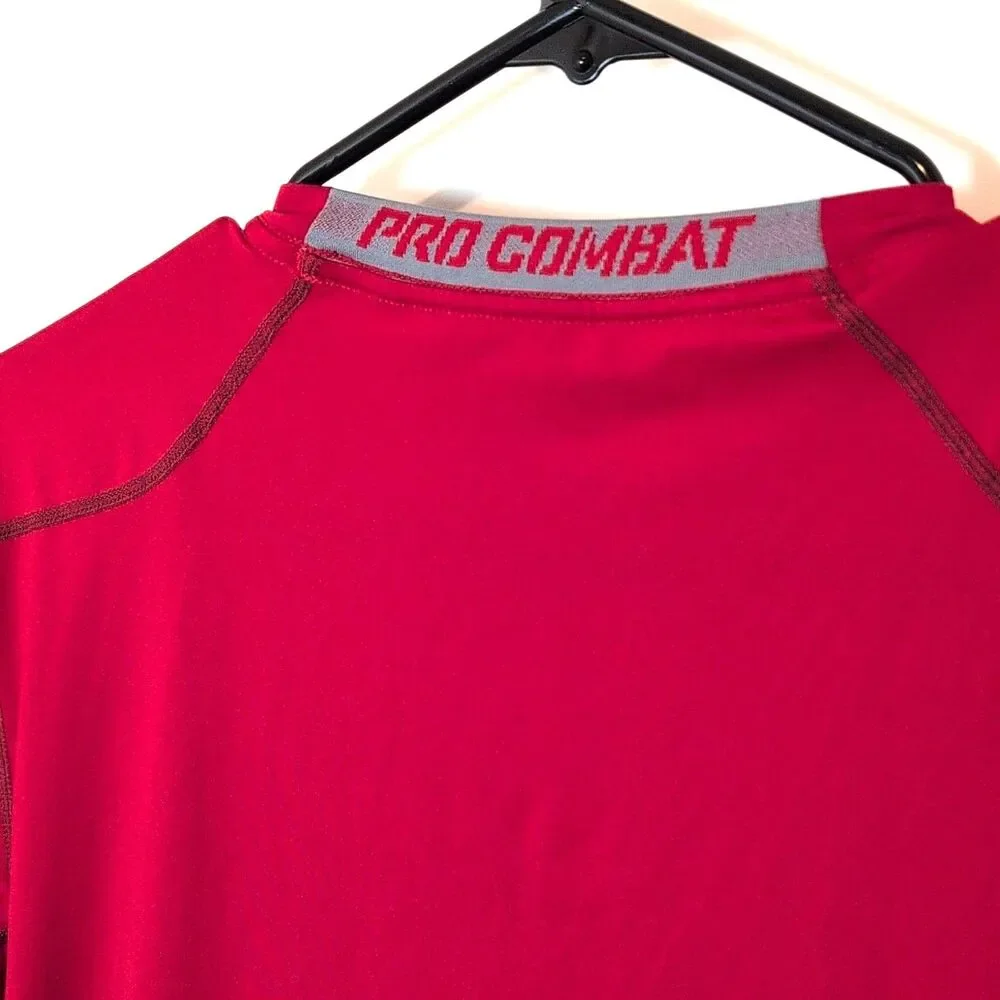 Nike Pro Combat Dri-FIT Moisture Wicking Red T-Shirt Men's Athletic Fit XL